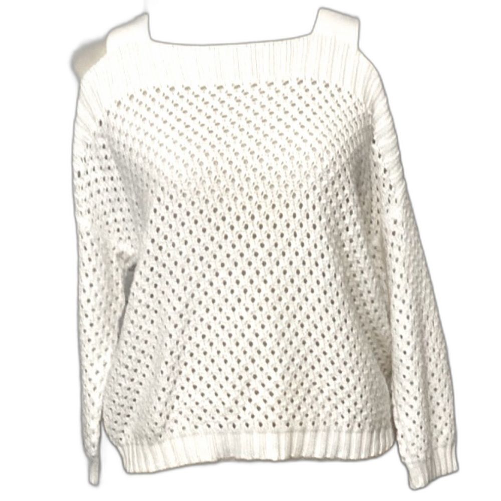 Cotton By Autumn Sweater Women’s Size M Color White Cashmere Off the Shoulder